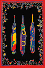 Load image into Gallery viewer, Three Feathers by dawn oman, native artist, indigenous art, dene art, North of 50
