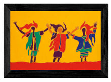 Load image into Gallery viewer, Sunshine Sisters indigenous wall art by Dawn Oman Canada
