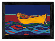 Load image into Gallery viewer, Yellow Dory indigenous wall art by Dawn Oman Canada
