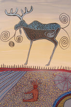 Load image into Gallery viewer, Man Smoking a Pipe indigenous wall art by Alan Syliboy Canada

