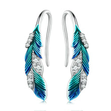 Load image into Gallery viewer, Sterling Silver Feather Earrings
