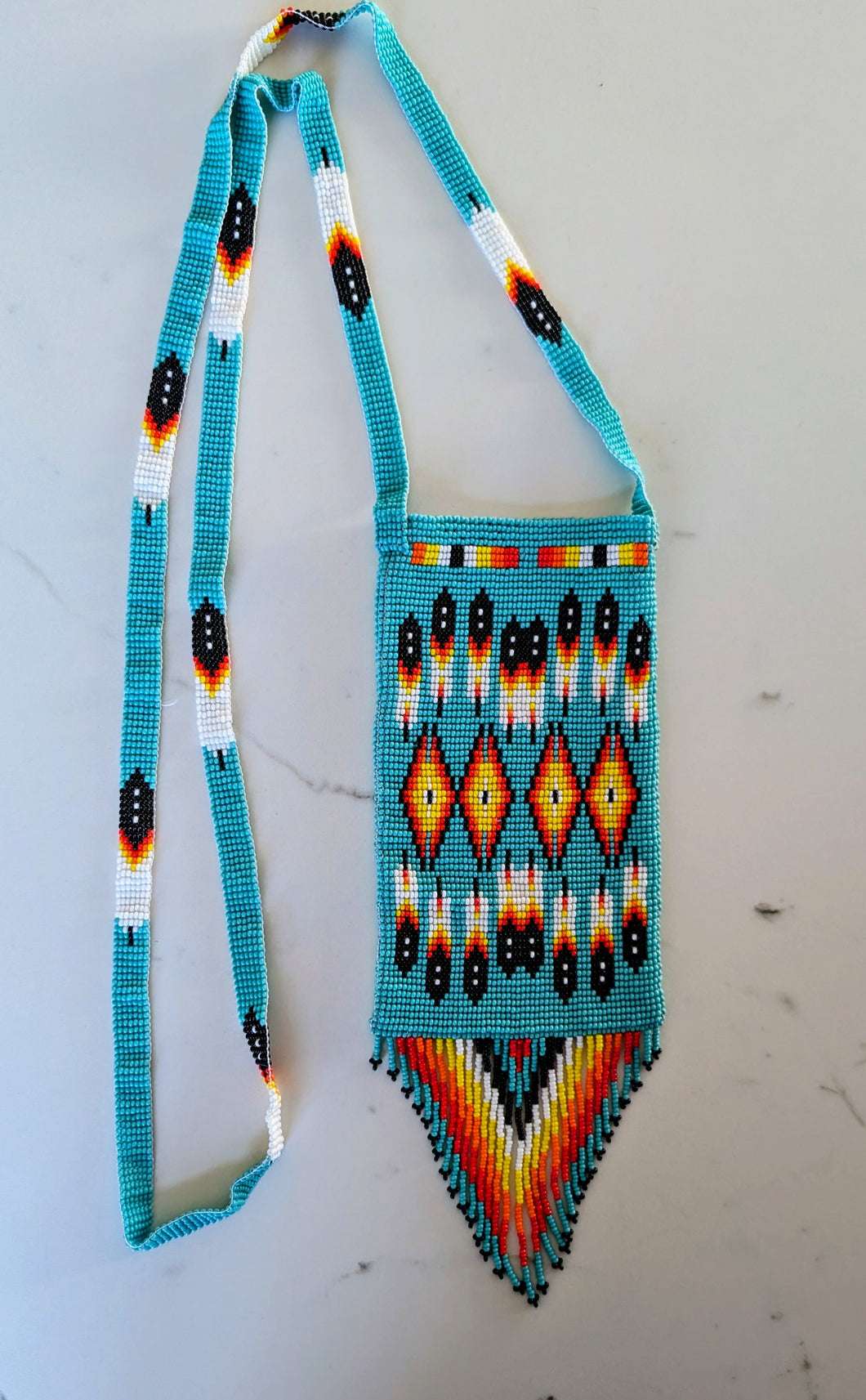 Indigenous beaded cell phone pouch North of fifty 50
