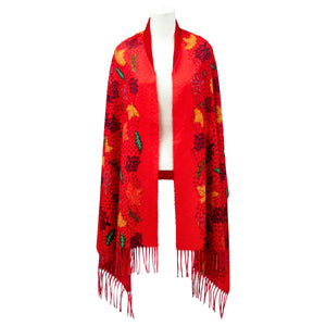 "Fall Winds of Change" Eco Art Shawl by Métis artist Leah Dorion - PRE-ORDER FOR MAY DELIVERY