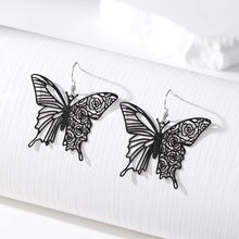 Load image into Gallery viewer, Lightweight Black Butterfly Earrings
