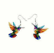 Load image into Gallery viewer, Colourful Hummingbird Earrings
