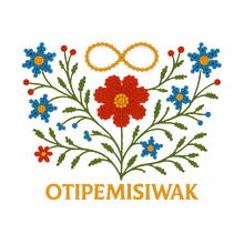 Load image into Gallery viewer, Otipemisiwak Short sleeved Cotton Tshirt in white - North of Fifty Indigenous Boutique
