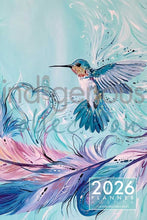 Charger l&#39;image dans la galerie, &quot;Hummingbird Feathers&quot; 2026 Weekly Planner artwork by Métis artist, Carla Joseph
