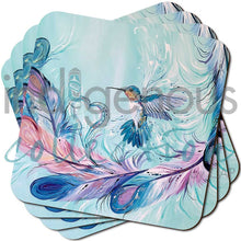 Load image into Gallery viewer, Hummingbird Feathers Coasters
