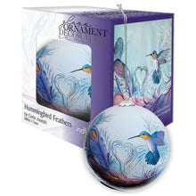 Load image into Gallery viewer, "Hummingbird Feathers" Glass Ornament by Metis artist Carla Joseph
