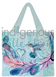 "Hummingbird Feathers" Reusable Shopping Bag by Metis artist Carla Joseph