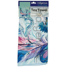 Load image into Gallery viewer, "Hummingbird Feathers"  Tea Towel by Métis artist, Carla Joseph
