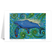 Load image into Gallery viewer, Alan Syliboy Humpback Swimming with Yellow Bubbles Wall Art | Native Art Canada
