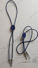 Load image into Gallery viewer, Blue Carp Leather Bolo by Namgis artist Jonathan Whonnock
