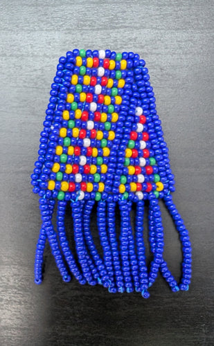 Hand crafted Blue Beaded Metis Sash Pin - North of Fifty Indigenous Boutique