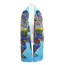 Load image into Gallery viewer, Sasquatch scarf Jessica Somers Native artist North of Fifty
