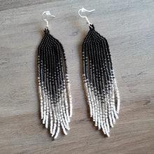 Load image into Gallery viewer, Beaded Ombre Fringe Earrings
