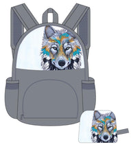 Load image into Gallery viewer, Foldable backpack featuring the artwork of Micqaela Jones
