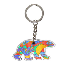 Load image into Gallery viewer, Dene artist Dawn Oman alpha bear key chain
