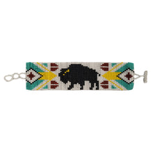 Load image into Gallery viewer, 1 5/8 inch wide Beaded Buffalo Bracelet - North of Fifty Indigenous Boutique
