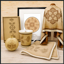 Load image into Gallery viewer, "Bee-Lieve" Faux Rabbit Throw, artwork by Cree Artist Pat Bruderer - COMING SOON - AVAILABLE TO PRE-ORDER
