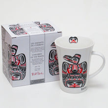 Load image into Gallery viewer, &quot;Children of the Raven&quot; 10 oz mug design by Haida Artist Bill Reid - North of Fifty Indigenous Boutique
