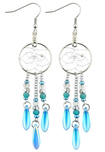 Dreamcatcher Earrings Silver and Turquoise
