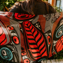 Load image into Gallery viewer, sustaining our future scarf by haida native artist Kwiaahwah Jones
