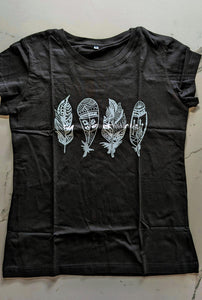 Black Feather Tshirt - North of Fifty Indigenous Boutique