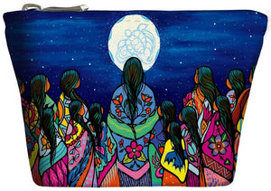 "Full Moon Ceremony" Zippered Coin Purse artwork by Indigenous Artist, Jackie Traverse - North of Fifty Indigenous Boutique