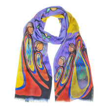 Load image into Gallery viewer, &quot;Gifts from Creator&quot; Eco Art Scarf by Native Artist Emily Kewageshig
