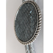Charger l&#39;image dans la galerie, Grey Salmon Leather Bolo by Namgis artist Jonathan Whonnock
