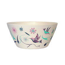 Load image into Gallery viewer, &quot;Hummingbird&quot; Large Bamboo Bowl 10&quot;, design by Coast Salish artist Nicole La Rock - arriving end of January 2025
