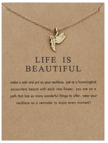 Dainty Hummingbird necklace - North of Fifty Indigenous Boutique