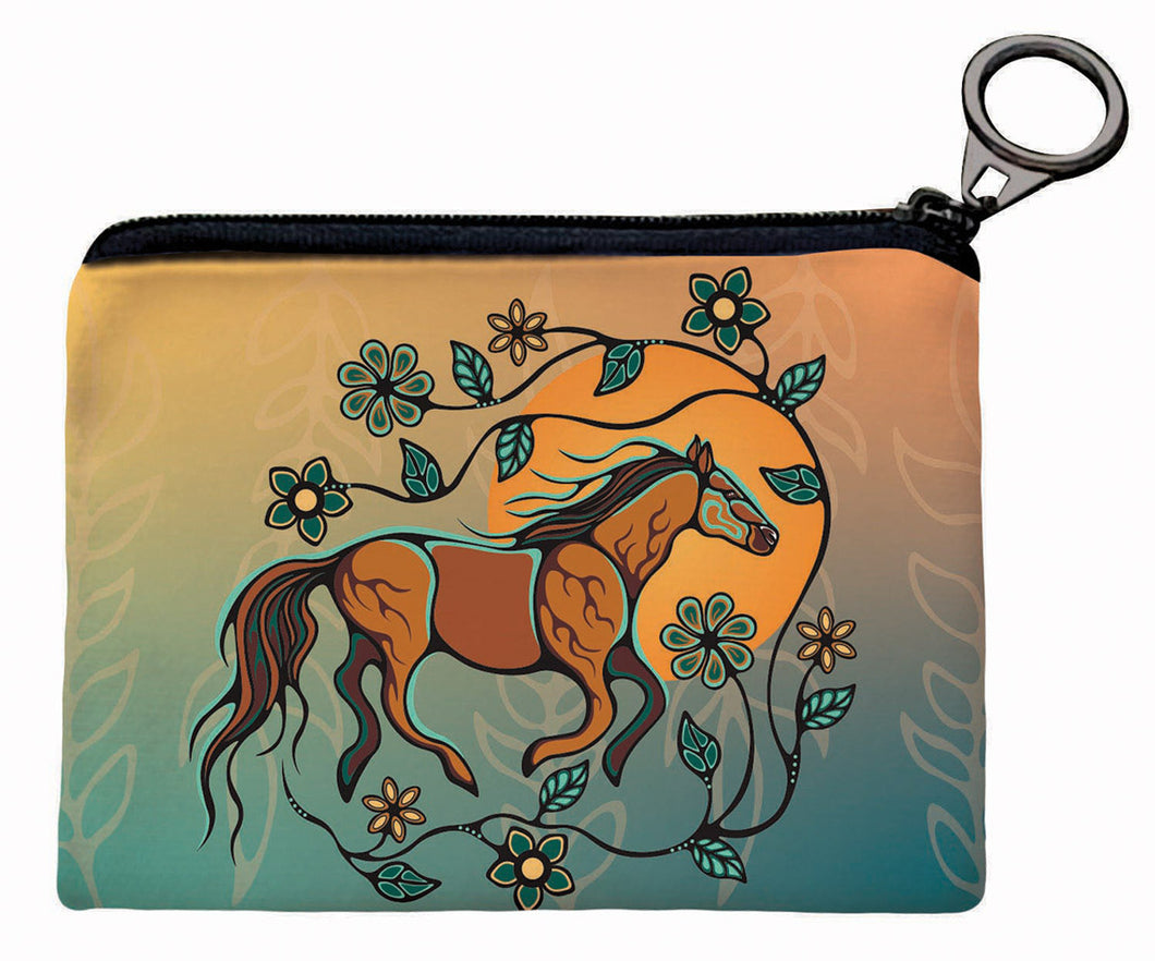 Horse (Bebezhigooganzhii) Coin Purse by Ojibwe artist Storm Angeconeb - North of Fifty Indigenous Boutique