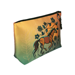 Horse (Bebezhigooganzhii) Zippered Pouch by Ojibwe artist Storm Angeconeb - North of Fifty Indigenous Boutique