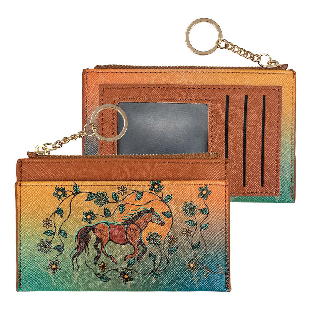 Horse (Bebezhigooganzhii) Zippered Card Wallet by Ojibwe artist Storm Angeconeb - North of Fifty Indigenous Boutique