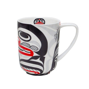 "Killer Whale Crosshatch" 16 oz Mug by Native Artist, Curtis Wilson - North of Fifty Indigenous Boutique