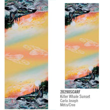 Load image into Gallery viewer, Killer Whale Sunset Eco Scarf by Metis artist Carla Joseph
