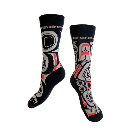 native art, indigenous artist, indigenous art socks, matriarch bear, tsimshian