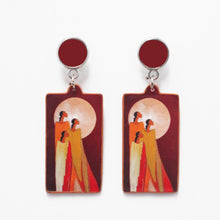 Load image into Gallery viewer, &quot;Hope&quot; Vegan Leather Earrings, artwork by Native artist Maxine Noel
