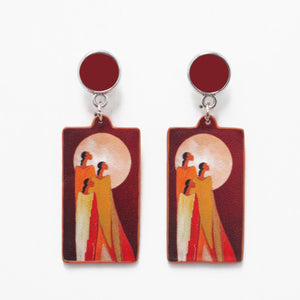 "Hope" Vegan Leather Earrings, artwork by Native artist Maxine Noel