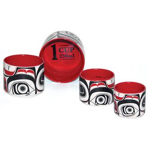 "Matriarch Bear" by Indigenous Artist Morgan Asyoef - Measuring /condiment Cup set