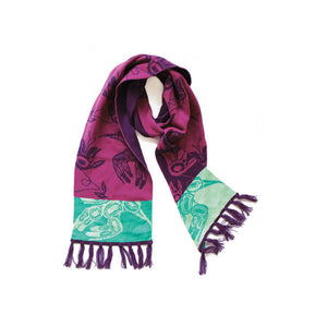 "Hummingbird"" knit scarf design by Haida Artist Gordon White