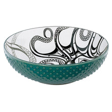 Load image into Gallery viewer, &quot;Octopus (Nuu)&quot; Porcelain Art Bowls in 3 different sizes, By Haida Artist Ernest Swanson
