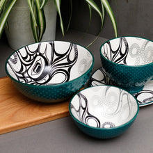 Load image into Gallery viewer, &quot;Octopus (Nuu)&quot; Porcelain Art Bowls in 3 different sizes, By Haida Artist Ernest Swanson
