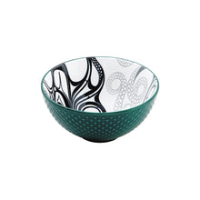 Load image into Gallery viewer, &quot;Octopus (Nuu)&quot; Porcelain Art Bowls in 3 different sizes, By Haida Artist Ernest Swanson
