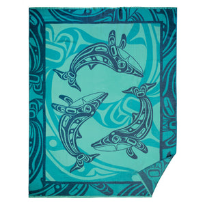 Humpback Whale Woven Blanket / Throw, design by Haida artist, Gordon White