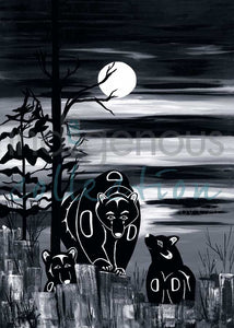 Bear and Cubs by Kwakwaka’wakw and French Canadian artist, Diane Levesque