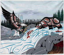 Load image into Gallery viewer, &quot;Cycle of Life&quot; fleece blanket, artwork by Richard Shorty
