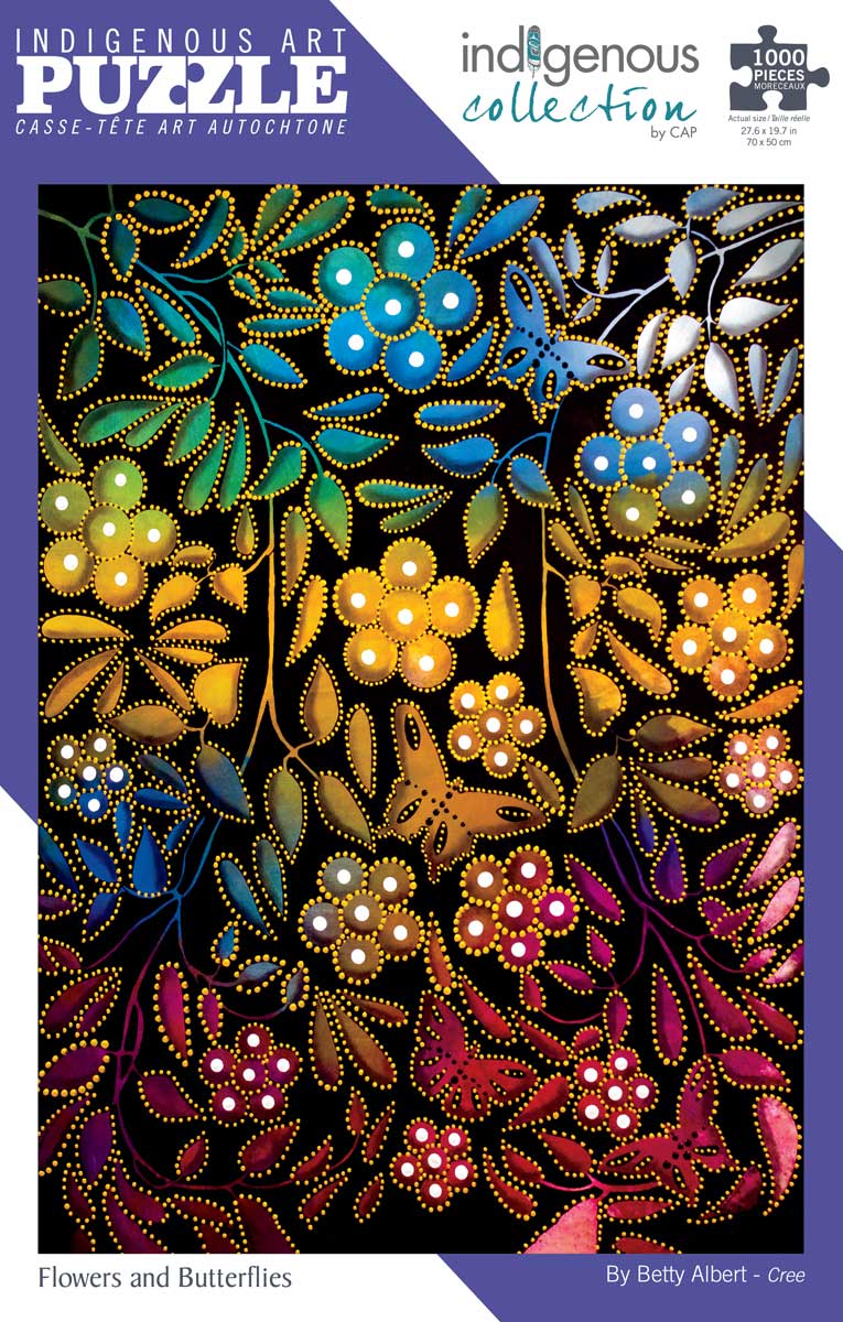 Flowers and Butterflies 1000 piece Jigsaw Puzzle. Artwork by Betty Albert